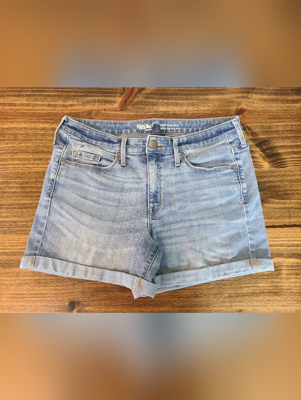 Mossimo Supply Co. Light Blue Denim Roll-Cuff Shorts